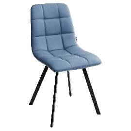 Стул CHILLI SQUARE HK017-17 экокожа цвет глубокий голубой, PU/ черные металлические ножки