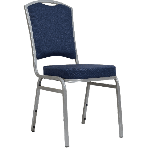 Банкетный стул Манхэттен 20 Рогожка синий, каркас серого цвета
