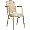 Банкетный стул Корона 25 с подлокотниками Жаккард бежевый, каркас золотого цвета