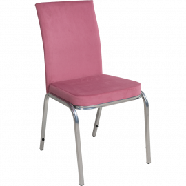 Банкетный стул Конгресс Велюр розовый, каркас цвет металлик
