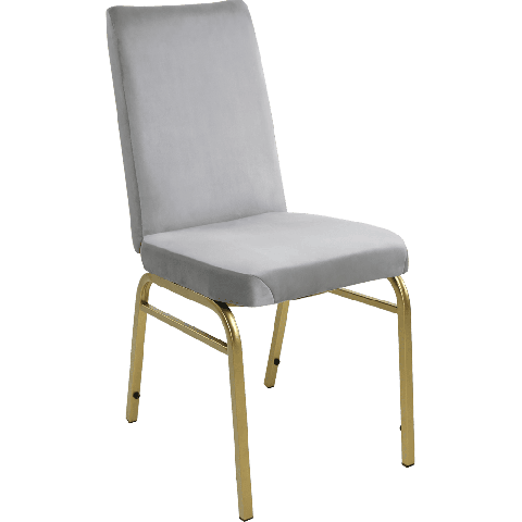 Банкетный стул Парламент Велюр серый, каркас золотой