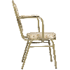 Банкетный стул Корона 25 с подлокотниками Жаккард бежевый, каркас золотого цвета