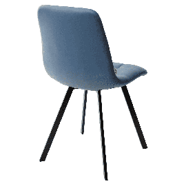 Стул CHILLI SQUARE HK017-17 экокожа цвет глубокий голубой, PU/ черные металлические ножки