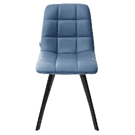 Стул CHILLI SQUARE HK017-17 экокожа цвет глубокий голубой, PU/ черные металлические ножки