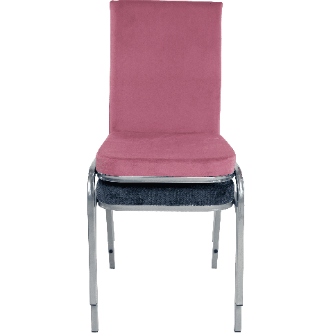 Банкетный стул Конгресс Велюр розовый, каркас цвет металлик