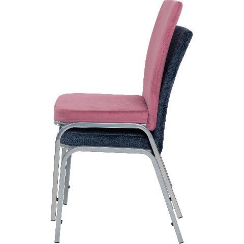 Банкетный стул Конгресс Велюр розовый, каркас цвет металлик