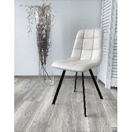 Стул CHILLI SQUARE HK017-01 светло-бежевый, PU/ черный каркас