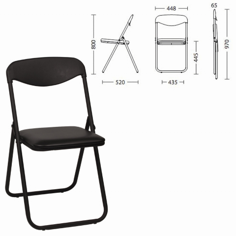  Стул складной JACK BLACK черный кожзам