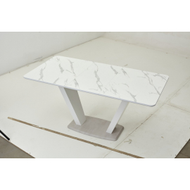 Стол Прага 120 БЕЛЫЙ МРАМОР FC13 CLEAF, пластик / БЕЛЫЙ, КАМЕНЬ СВЕТЛЫЙ