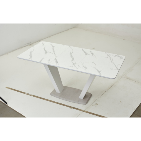 Стол Прага 120 БЕЛЫЙ МРАМОР FC13 CLEAF, пластик / БЕЛЫЙ, КАМЕНЬ СВЕТЛЫЙ