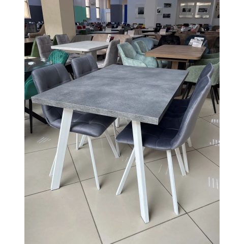 Стол BRICK M 120 Бетон Портленд/ Белый