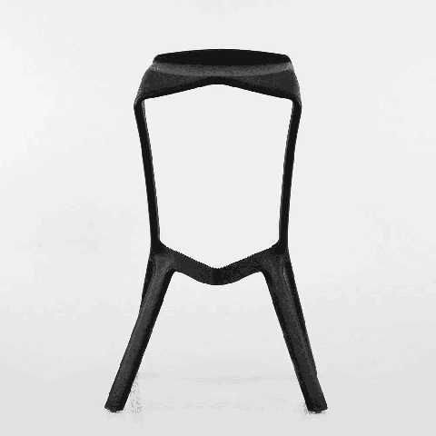Пластиковый барный стул Miura черный