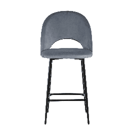 Стул мягкий полубарный Меган велюр серый металлический каркас