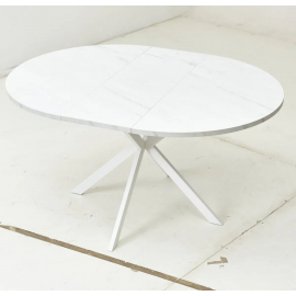 Стол ВЕГА D110 раскладной Мрамор Леванто / белый каркас
