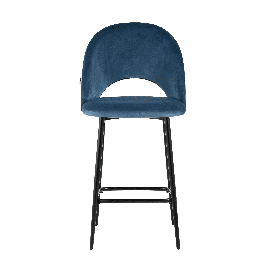 Стул мягкий полубарный Меган велюр пыльно-синий металлический каркас