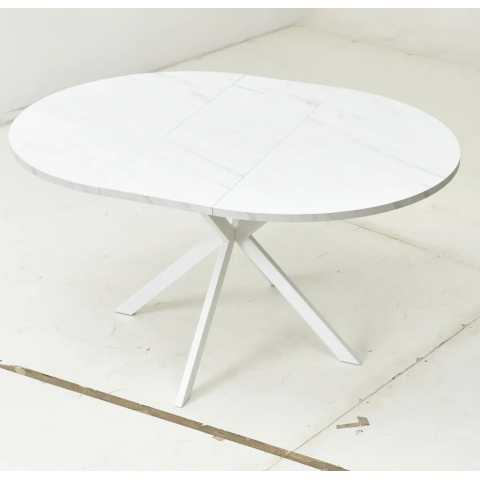 Стол ВЕГА D110 раскладной Мрамор Леванто / белый каркас