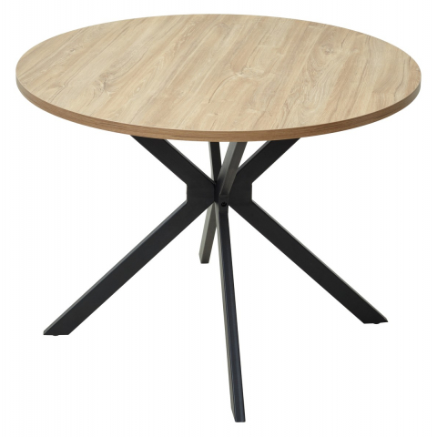 Стол ВЕГА D100 Дуб Канзас/ черный каркас