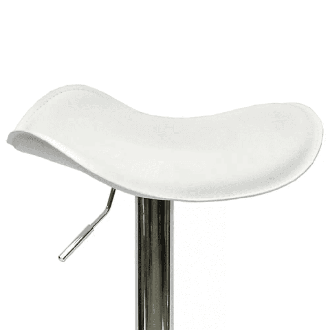 Мягкий барный стул Skat белый с подъемным механизмом