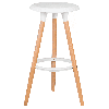 Табурет пластиковый барный ROYCE (ножки светлый бук, цвет белый W-02)