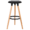 Табурет пластиковый барный ROYCE (ножки светлый бук, цвет чёрный B-03)