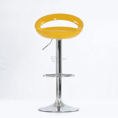 Барный стул Disco желтый, жесткое сиденье из пластика