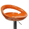 Барный стул Disco оранжевый, основание металлическое, сиденье пластиковое