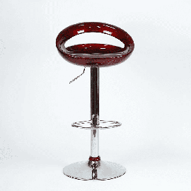 Барный стул Disco вишневый, сиденье пластиковое ножка хром