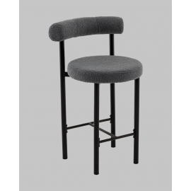 Стул полубарный Флорео букле темно-серый