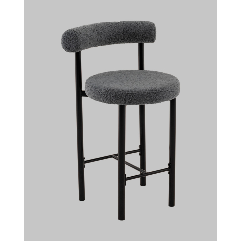 Стул полубарный Флорео букле темно-серый