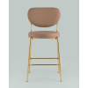 Стул полубарный Барбара NEW экокожа бежевая золотые ножки 2 шт.