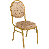 Банкетный стул Премьер Жаккард арш оскар бежевый/золото