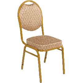 Банкетный стул Премьер Жаккард арш оскар бежевый/золото