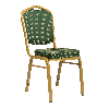 Банкетный стул Корона 25 Жаккард корона зеленая/золото