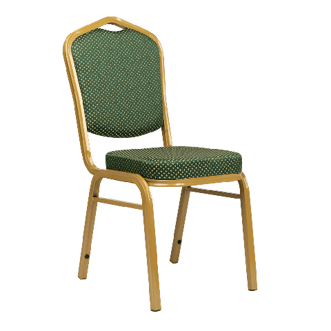 Банкетный стул Корона 25 Жаккард корона зеленая/золото