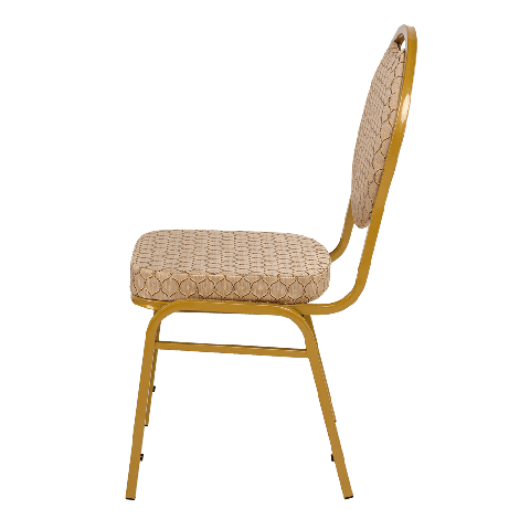 Банкетный стул Премьер Жаккард арш оскар бежевый/золото