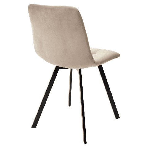 Стул CHILLI-Q SQUARE бежевый #5, велюр / черный каркас