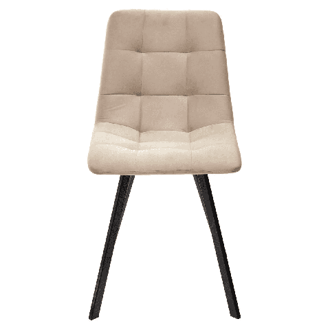 Стул CHILLI-Q SQUARE бежевый #5, велюр / черный каркас