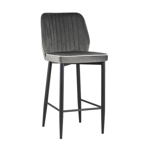 Стул полубарный Лоренс велюр антрацитовый