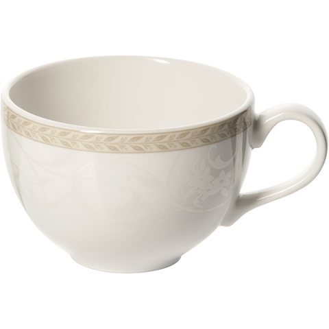 Чашка чайная «Антуанетт»; фарфор; 340мл; D=10,H=7см; белый,олив.