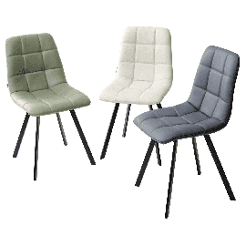 Стул CHILLI SQUARE HK017-01 светло-бежевый, PU/ черный каркас