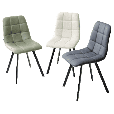 Стул CHILLI SQUARE HK017-01 светло-бежевый, PU/ черный каркас