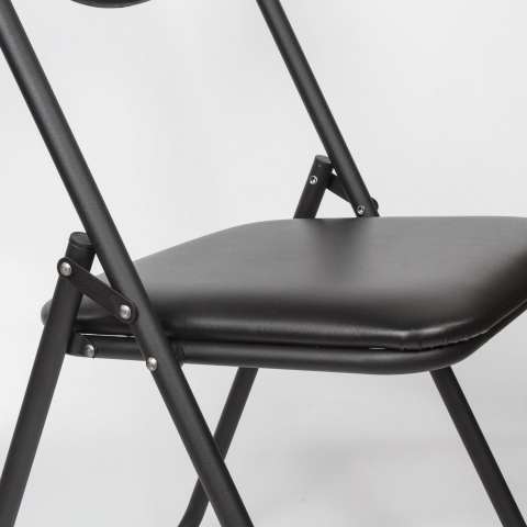  Стул складной JACK BLACK черный кожзам