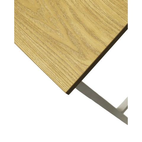 Компьютерный стол LUCIA H475 Дуб натуральный / белый каркас