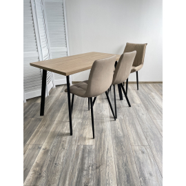 Стол ФИН 120 Дуб Канзас/ черный каркас