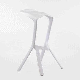 Пластиковый барный стул Miura белый