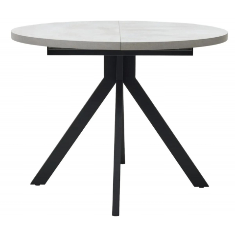 Стол КОРФУ 100 раскладной Цемент светлый / черный каркас