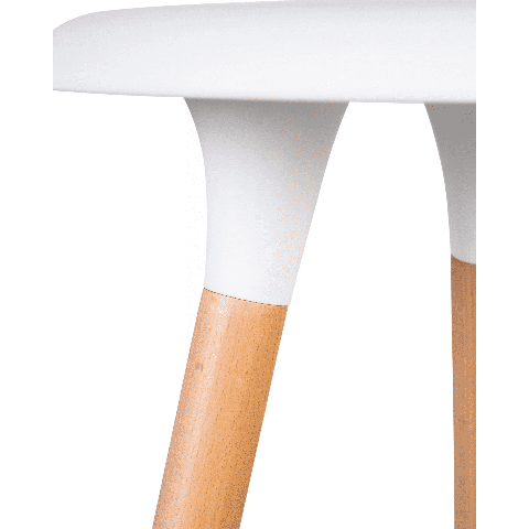 Табурет пластиковый барный ROYCE (ножки светлый бук, цвет белый W-02)