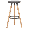 Табурет пластиковый барный ROYCE (ножки светлый бук, цвет темно-серый GR-04)