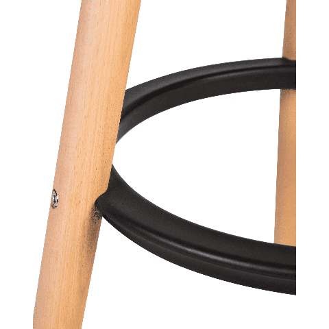 Табурет пластиковый барный ROYCE (ножки светлый бук, цвет чёрный B-03)