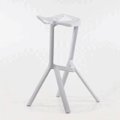 Пластиковый барный стул One белый с жестким сиденьем